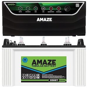 Amaze AN1075 Inverter with Amaze 936ST 120AH Tubular Battery