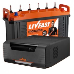 LivFast FlashCharge 1125 Inverter with LivFast Maxximo MXSTJ1848 150AH Jumbo Tubular Battery