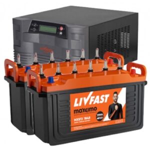 LivFast PowerStation 2KVA Inverter with 2 x 150AH Jumbo Tubular Batteries